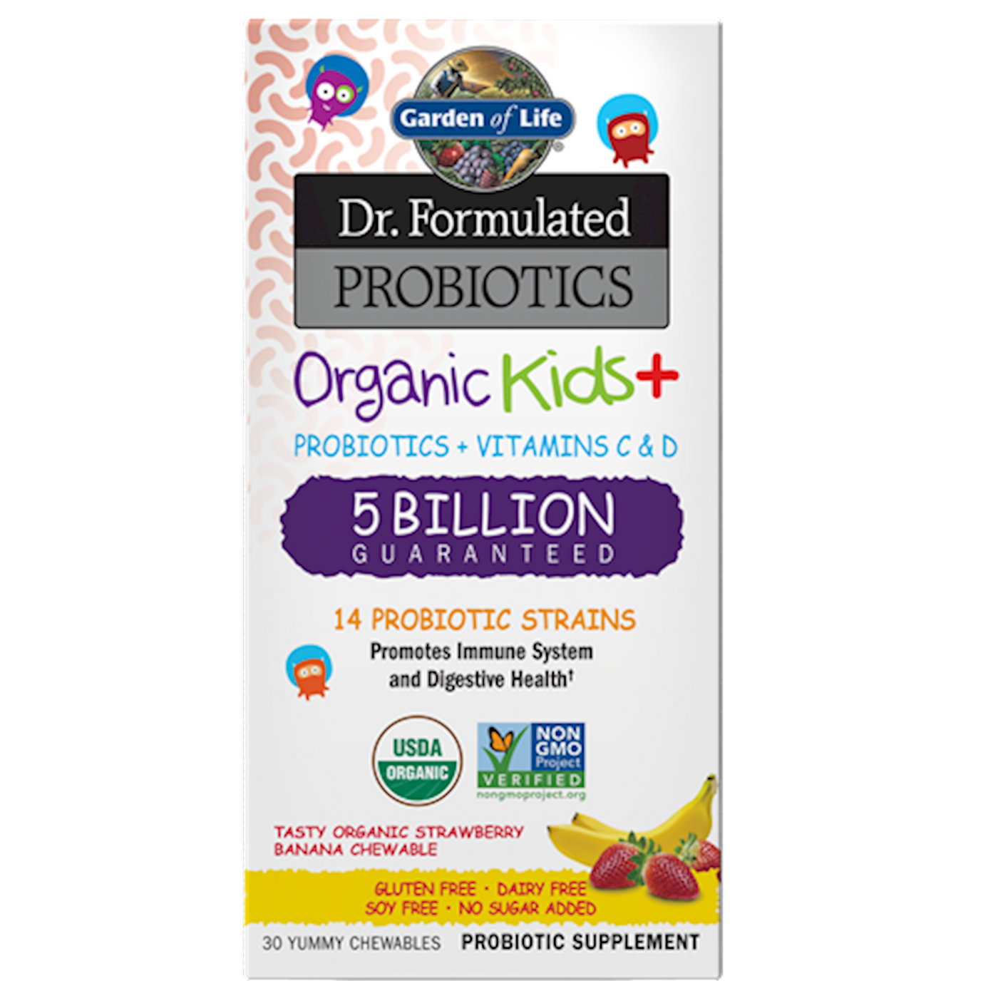 Organic Kids Probiotics Strw/Ban 30chews Curated Wellness