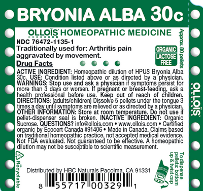 Bryonia 30C Pellets, 80ct Curated Wellness