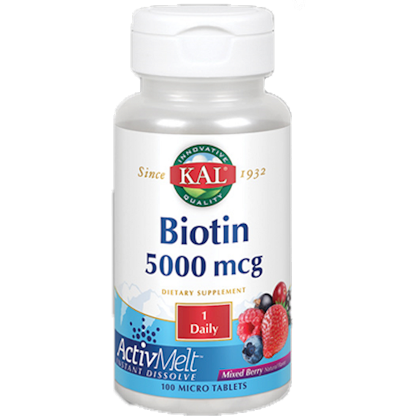Biotin 5000 mcg Mixed Berry  Curated Wellness