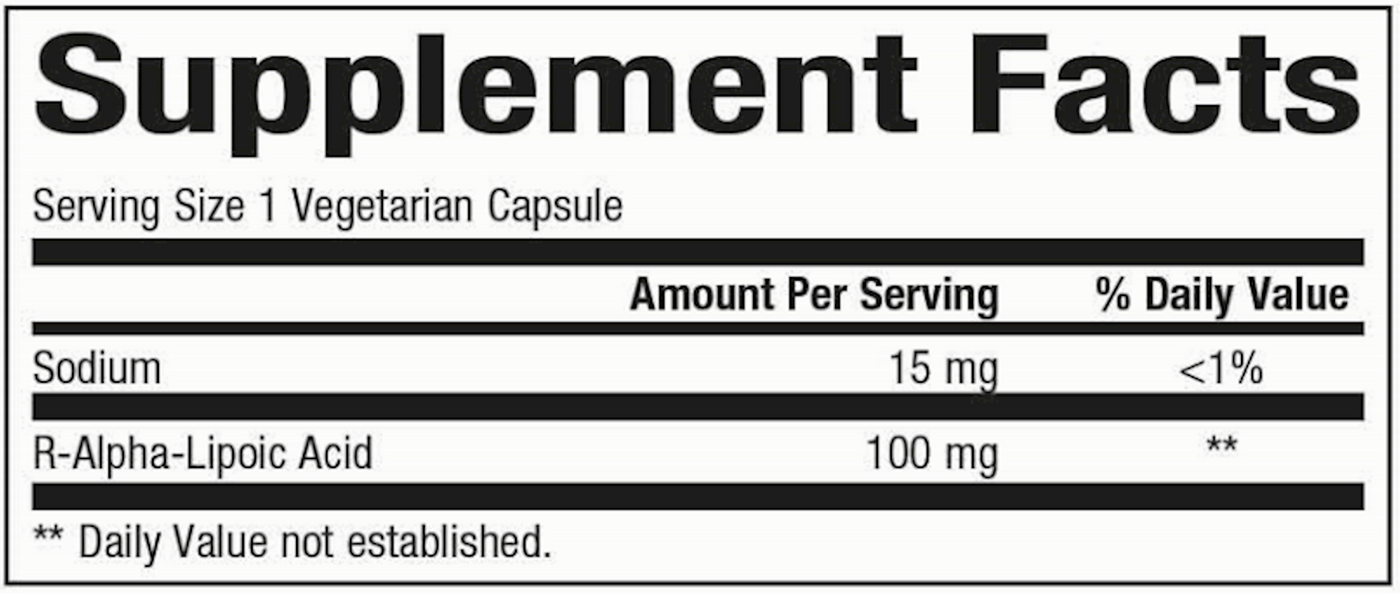 R-Alpha-Lipoic Acid 100mg 60 vcaps Curated Wellness