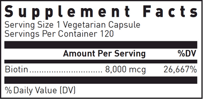 Biotin 8 mg  Curated Wellness