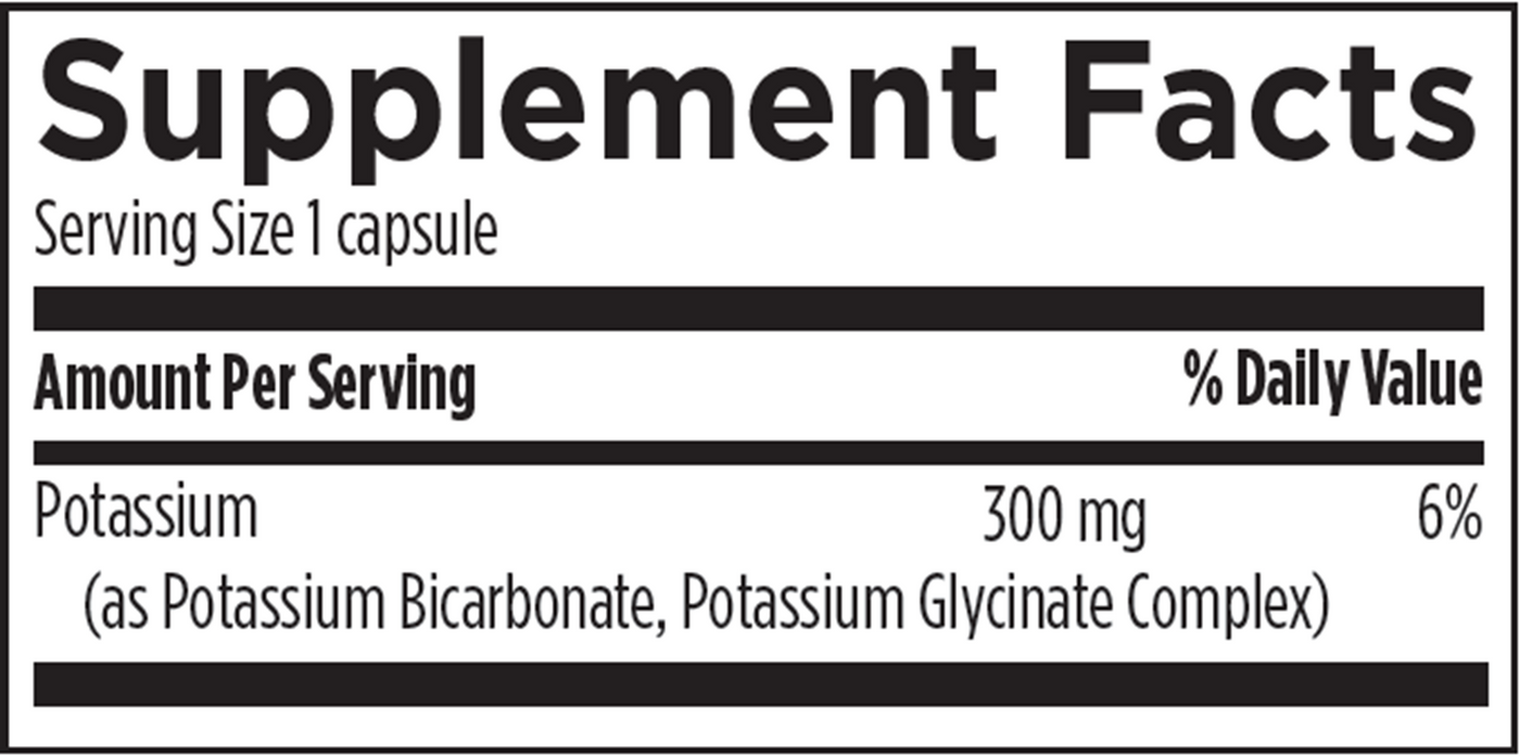 K+2 Potassium 120 caps Curated Wellness