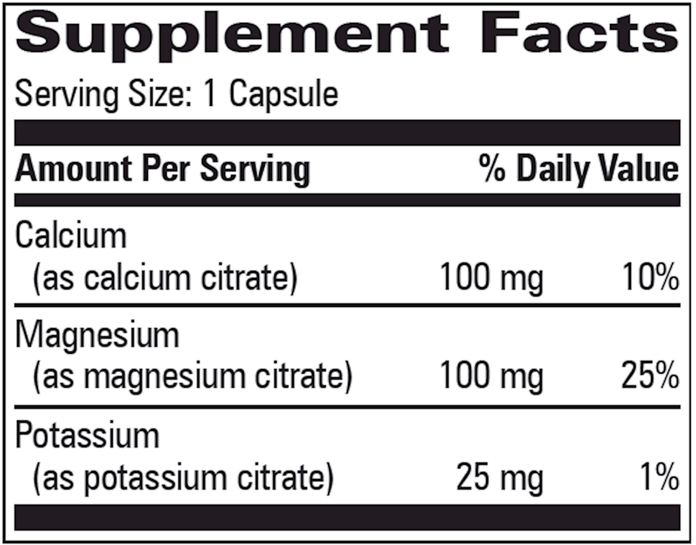 C-M-K Citrate 100 caps Curated Wellness