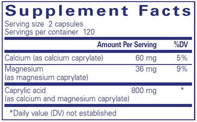 Caprylic Acid 240 vcaps Curated Wellness