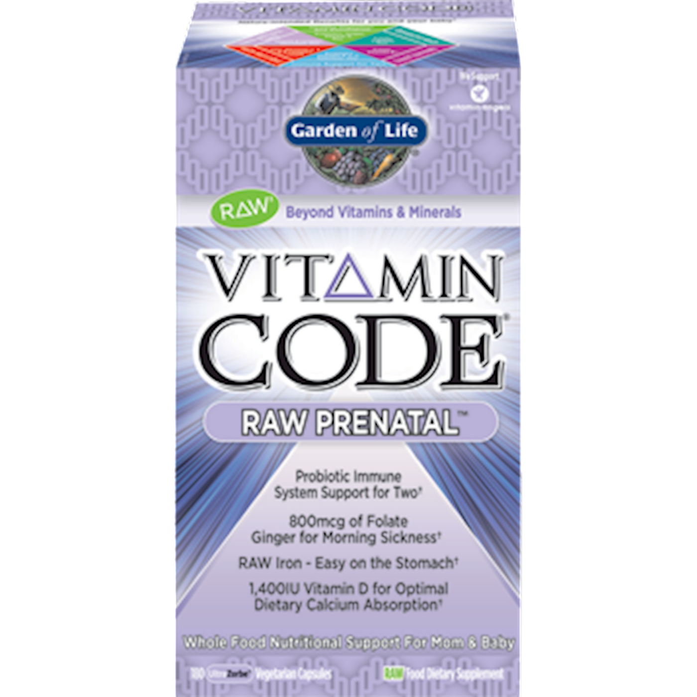 Vitamin Code Raw Prenatal 180 vcaps Curated Wellness