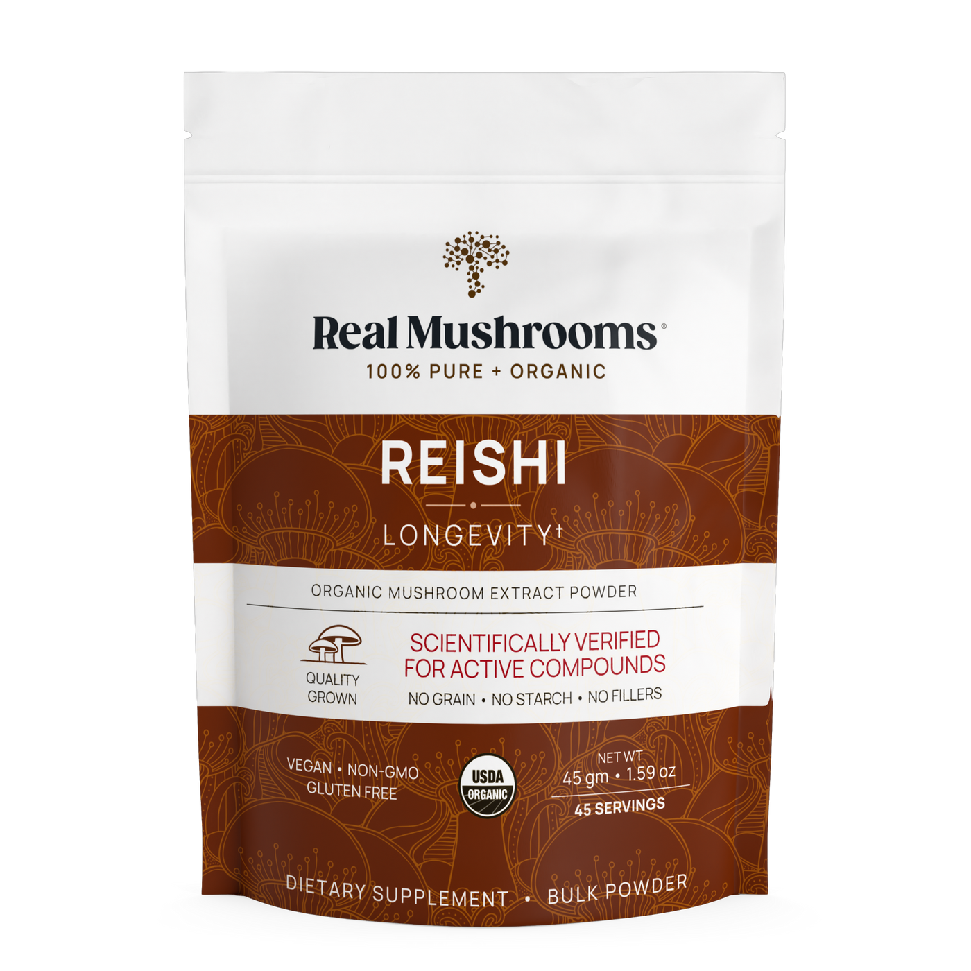 Reishi Mushroom Extract Powder 45g Curated Wellness
