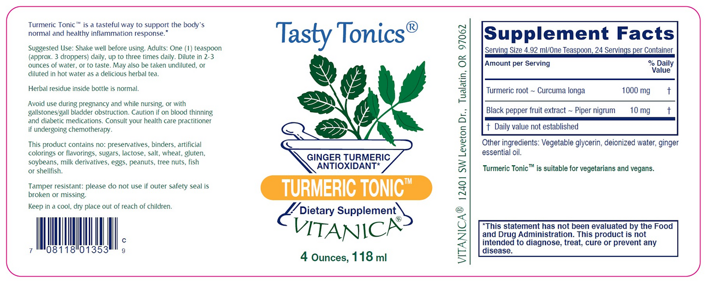 Turmeric Tonic 4 fl oz Curated Wellness