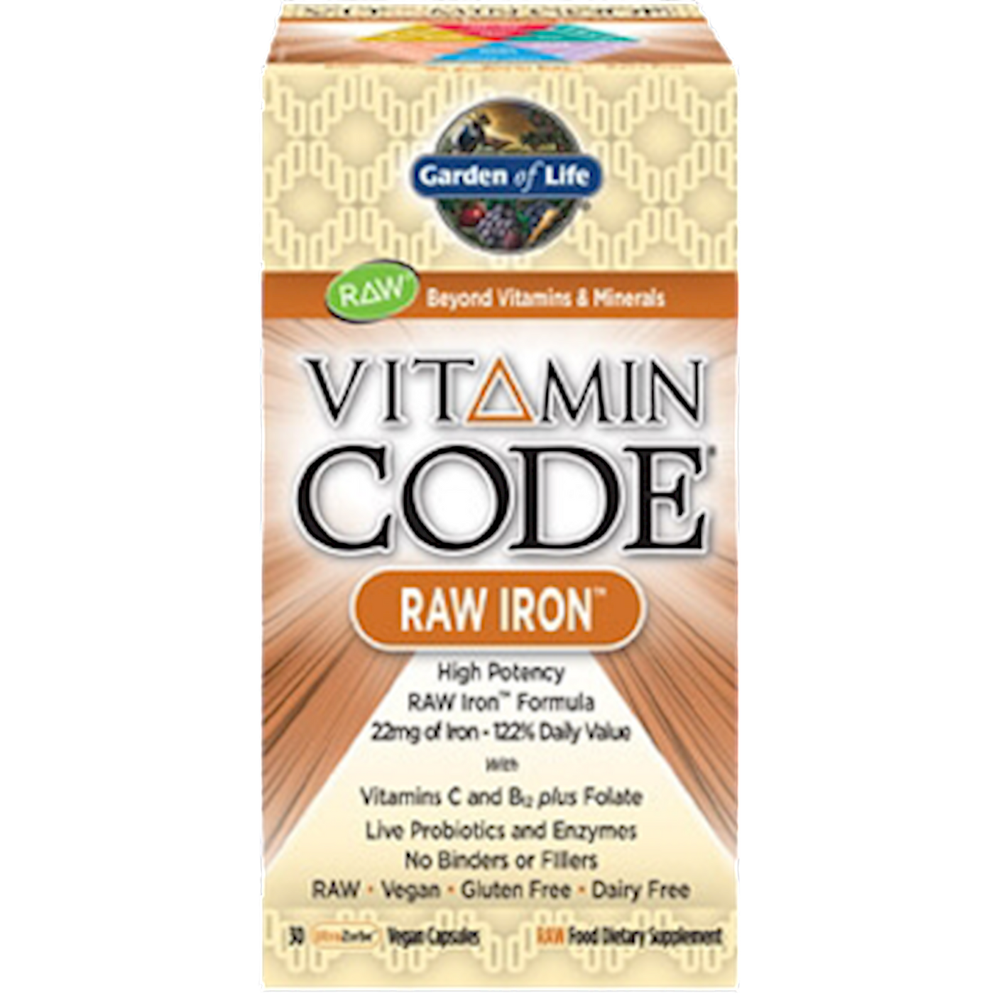 Vitamin Code Raw Iron 30vcaps Curated Wellness