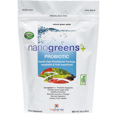 nanogreens10+probiotic Green App 30 srv Curated Wellness